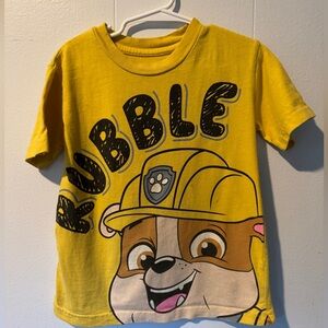Paw Patrol 🐾 Rubble Graphic Tee Yellow T-Shirt – Size 4T Boys